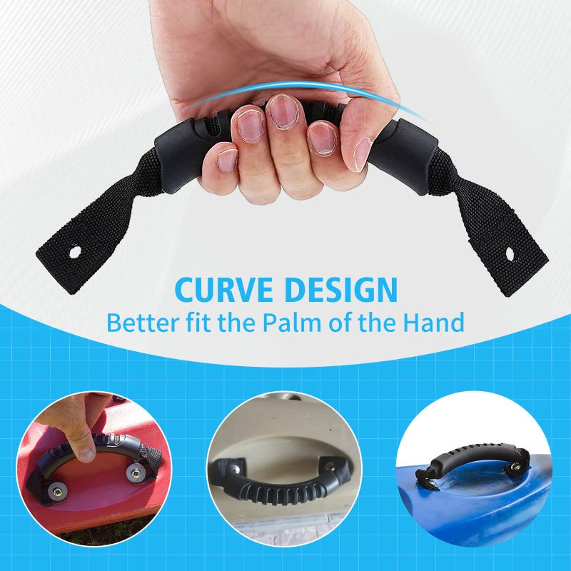 CLIO مقابض حمل قوارب الكاياك CLIO 4 قطع لرياضة المياه الخارجية قارب الكانو مع براغي - Image 4